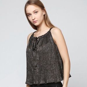 Zara Tops - Zara Black and Gold Metallic Halter Flounce Top Zara Tops - Zara Black and Gold Metallic Halter Flounce Top